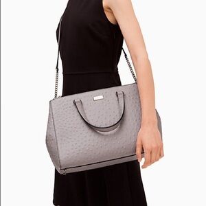 NWOT Kate Spade New York Loden Bristol Drive Ostrich-Embossed Leather Satchel